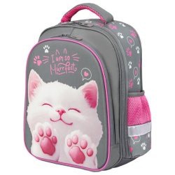 Ранец BRAUBERG KIDS STANDARD, 2 отделения, "Кот-мурлыка", 36х28х14 см, 274427