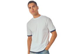 Футболка «Rotterdam» мужская, Размер 2XL, Цвет жемчужный/темно-синий