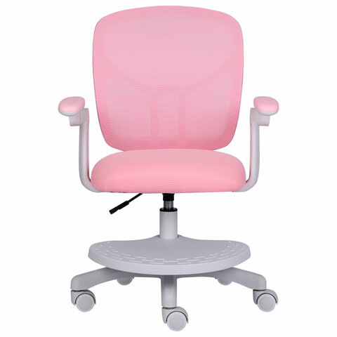 Кресло детское с подставкой для ног BRABIX "Toy MG-205", сетка/ткань TW, розовое, 533151