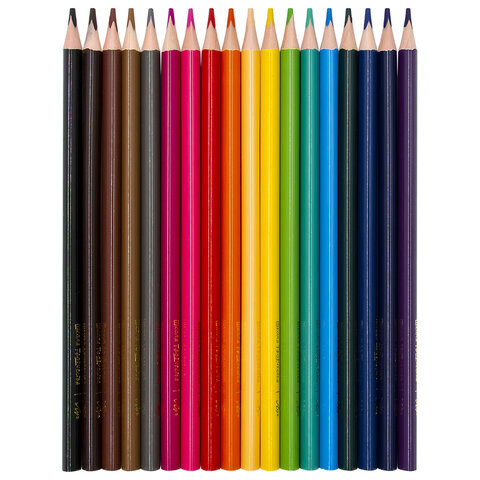 Карандаши цветные ЛУЧ "Школа Творчества", 18 цветов, трехгранные, натуральное дерево, 30С 1807-08