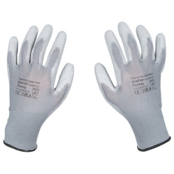 Перчатки нейлоновые SCAFFA "Базис", полиуретановое покрытие (облив), размер 8 (M), 00-00012434