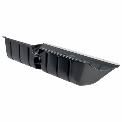 Лопата снеговая 54х37 см БЕЗ ЧЕРЕНКА "БОГАТЫРЬ" СУПЕРПРОЧНАЯ, БОЛЬШАЯ, алюминиевая планка, ГРАНДМАСТЕР, 700337