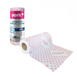 Салфетки ВИСКОЗНЫЕ, Тюльпан Премиум, 25х40см, РУЛОН 40шт, 60г/м2, YORK, 020480
