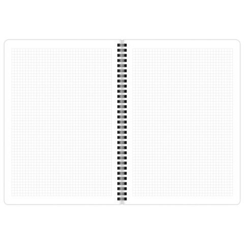 Тетради ДЭК А4 96 л. КОМПЛЕКТ 2 шт., BRAUBERG, гребень, клетка, 80 г/м2, SoftTouch, "Black Classic", 405584