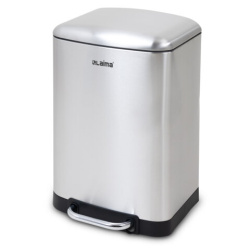 Ведро мусорное с педалью 12л, крышка с доводчиком, стальное БЕЗ ОТПЕЧАТКОВ, LAIMA ULTA, 701568
