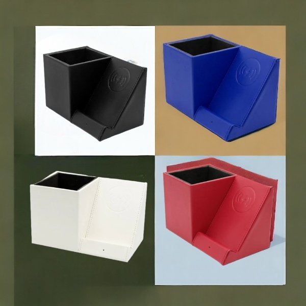 Настольный органайзер Elegans c беспроводной зарядкой / Подставка для письменных приборов с беспроводной зарядкой