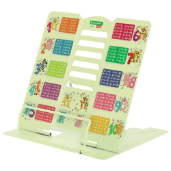 Подставка для книг и учебников большая BRAUBERG KIDS "Animals" с таблицей умножения, регулируемый угол наклона, металлическая, 238960