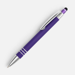 Ручка шариковая Sansen Soft Touch со стилусом, фиолетовая, 13,9х1,1 см