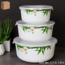 Форма для холодца с крышкой 3 предмета / GRAY-HDW3B (6773) /уп 12/ Бамбук с орхидеей/727999
