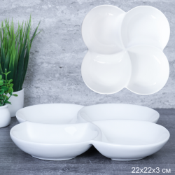 Блюдо менажница 4 секции 22х3 см / FN-0115 /уп 20/