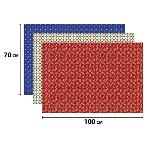 Бумага упаковочная новогодняя "НАБОР №11", 3 шт., 70х100 см, 3 дизайна, ЗОЛОТАЯ СКАЗКА, 592966
