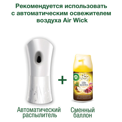 Сменный баллон 250 мл, AIRWICK Life Scents "Истинное наслаждение", для автоматических освежителей, универсальный, 3007662