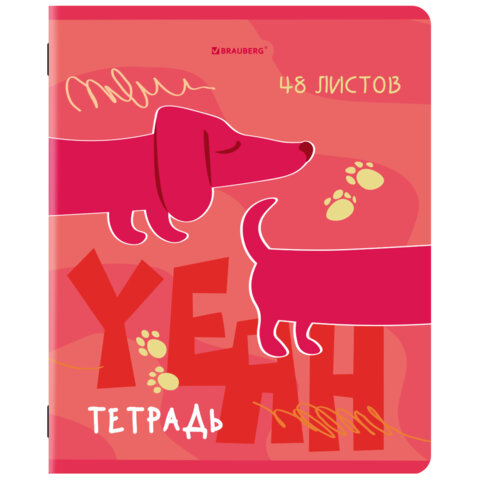Тетради ДЭК А5 48 л. КОМПЛЕКТ 5 шт. BRAUBERG, скоба, клетка, TWIN-лак, "PINK MOOD", 404930