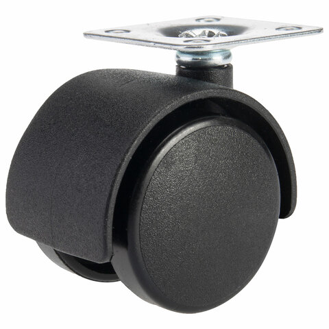 Колеса (ролики) для мебели, пластиковые d 35 мм, КОМПЛЕКТ 4 шт., черные, в пакете, WBZ, 533090