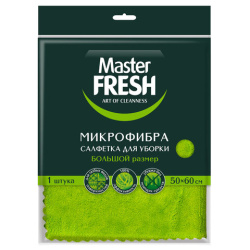 Тряпка для мытья пола из микрофибры, 50х60 см, зеленая, Master FRESH