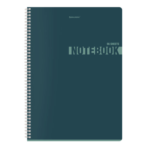 Тетрадь А4, 96 л., BRAUBERG, гребень, клетка, матовая ламинация, "NoteColor" (микс в спайке), 405316