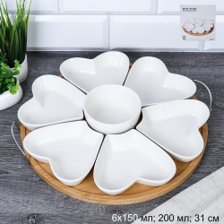 Менажница 7 предметов 6х150 мл 1х200 мл / JD6101B /уп 8/ на подставке