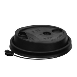 Крышка с питейником для бумажного стакана ДИАМЕТР 80мм матовая черная ПП, ВЗЛП, ШК4264, 3002М/Ч