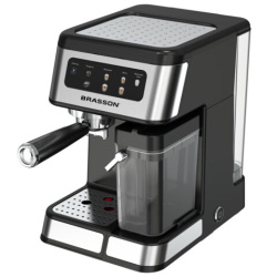 Кофеварка рожковая со встроенным капучинатором BRASSON (БРАССОН) CM-1830, 4 напитка, дисплей, 1,6 л, 1250 Вт, 20 бар, 457885
