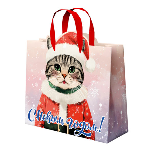 Пакет подарочный (1 шт.) новогодний, 26х13х32 см "Без границ" ассорти, ламинация, ЗОЛОТАЯ СКАЗКА, 592439