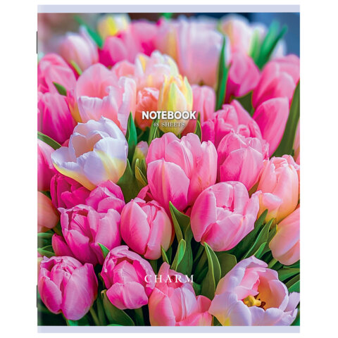 Тетрадь А5, 48 л., STAFF, скоба, клетка, офсет №2 ЭКОНОМ, обложка картон, ФЛОРА, 405626