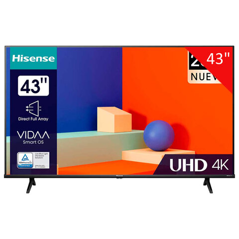 Телевизор HISENSE 43A6K, 43" (108 см), 3840 x 2160, 4K, 16:9, Vidaa, Wi-Fi, черный