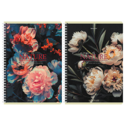 Тетради ДЭК А4 96 л. КОМПЛЕКТ 2 шт. BRAUBERG гребень, клетка, глянцевый лак, ЦВЕТЫ, 404881