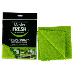 Салфетка из МИКРОФИБРЫ универсальная 30х30 см, зеленая, 250 г/м2, Master FRESH