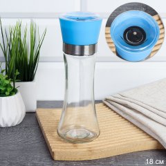 Мельница для специй и соли 19 см с крышкой/ W-457-A /уп 80/ Лазурная