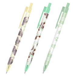 Ручка шариковая автоматическая с принтом, кросс-серия "МИЛЫЕ КОТЫ", BRAUBERG, корпус soft-touch, СИНЯЯ, узел 0,7 мм, линия 0,35 мм, 144479