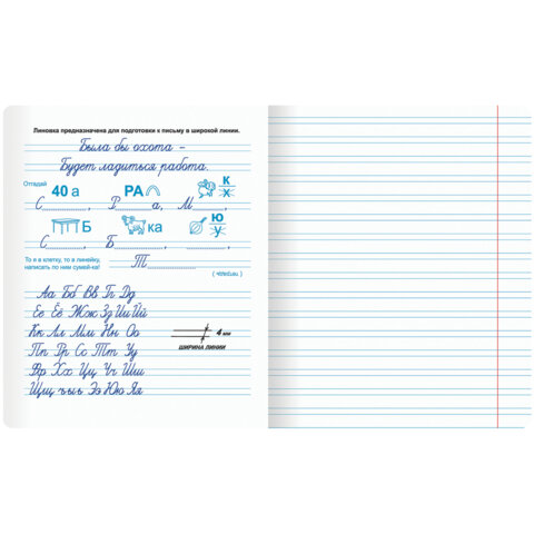 Тетради ДЭК 12 л. КОМПЛЕКТ 10 шт. ПРОПИСЬ № 5 узкая линия, со справкой, ЮНЛАНДИЯ, 404856