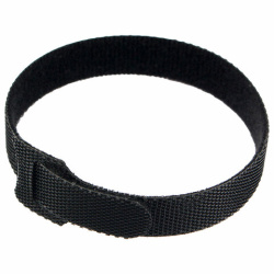 Хомуты-липучки 200x11 мм на основе ленты Velcro, CABLEXPERT, черные (12 шт.), VT-200x11BK