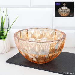 Ваза для сервировки900 мл тонированная янтарь /SQ-423 /уп 12/