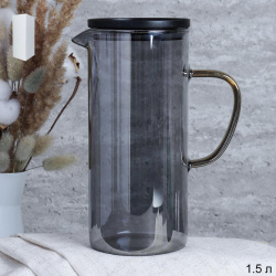 Кувшин 1500 мл стеклянный тонированный / GT-35-62 /уп 40/ Пластиковая крышка