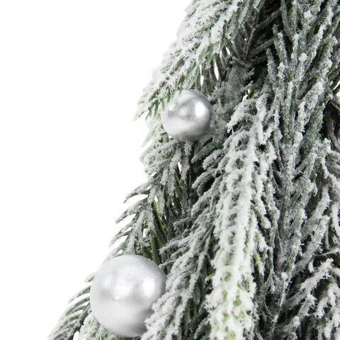 Ель новогодняя искусственная 25 см, "Елка-гном", заснеженная с декором, литой ПЭТ, ЗОЛОТАЯ СКАЗКА, 592515