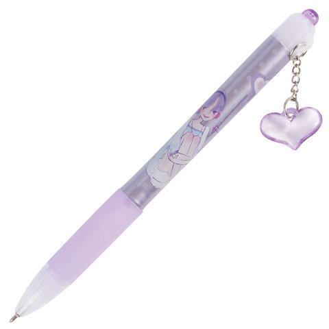 Ручка шариковая автоматическая с грипом BRAUBERG "First Love", СИНЯЯ, подвеска, корпус ассорти, узел 0,5 мм, линия письма 0,3 мм, 141285