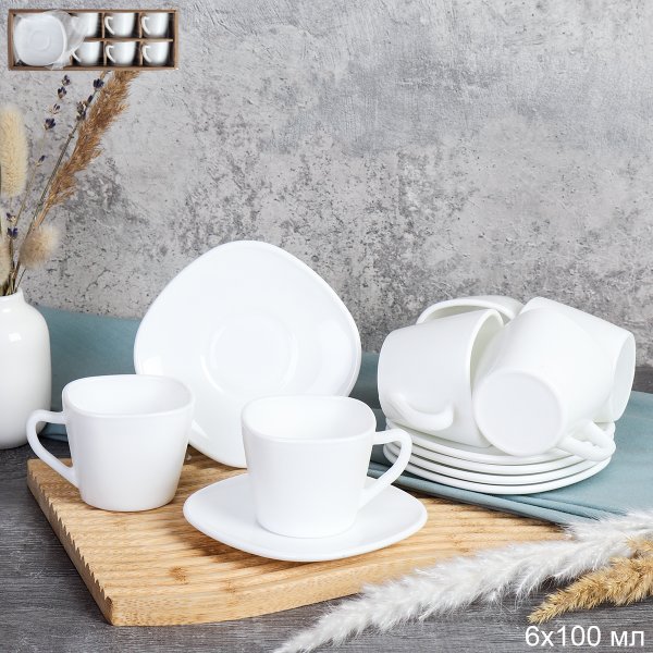Кофейный набор 12 предметов 100 мл / SP85/P45 (white) /уп12/