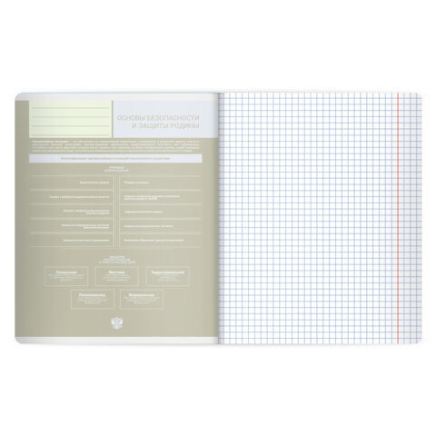 Тетрадь предметная MonoPastel 48л, пластиковая обложка, ОБЗР, клетка, подсказ, BRAUBERG, 405513