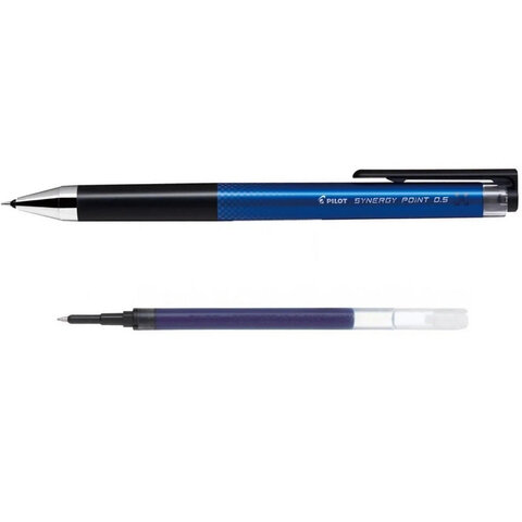 Ручка гелевая автоматическая PILOT Synergy Point, СИНЯЯ, корпус синий, линия 0,3 мм, BLRT-SNP5 L