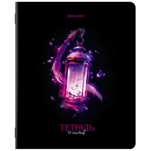Тетради ДЭК А5 48 л. КОМПЛЕКТ 5 шт. BRAUBERG, скоба, клетка, глянцевый лак, "SHADE", 404936