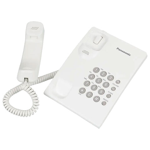 Телефон PANASONIC KX-TS2350RUW, белый, повторный набор, тональный / импульсный режим
