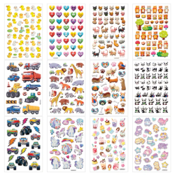 Наклейки объемные зефирные 15х10 см, ассорти 12 видов, FUNSTER (ФАНСТЕР), 666675