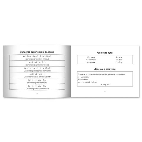 Мини-шпаргалка для школы "Формулы по алгебре", 62 стр., А6, 110х140 мм, ФП