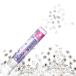 Хлопушка пневматическая 30 см "Снежинки", фольга, серебро, ЗОЛОТАЯ СКАЗКА, 592460