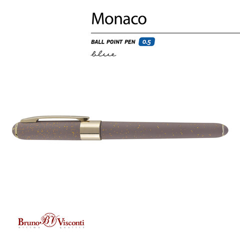 Ручка шариковая BRUNO VISCONTI MONACO SPACE, СИНЯЯ, серый корпус с глиттером, линия 0,4 мм, 20-0125/51
