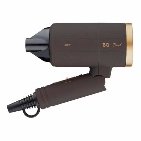 Фен BQ (БИ-КЬЮ) HD1212M, 1400Вт, 2 скорости, 2 температурных режима, ионизация, корич, 86189100