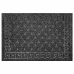 Коврик придверный 40х60 см, СЕРЫЙ, грязезащитный, 430 г/м2, фактурный рисунок ЧЕШУЙКИ, ЛЮБАША, 701058