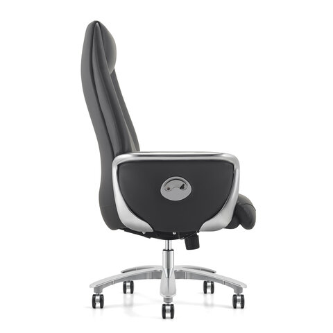 Кресло HAWASAN PREMIUM EX-800, до 200 кг, синхромеханизм, алюминий, экокожа, черное, 533234