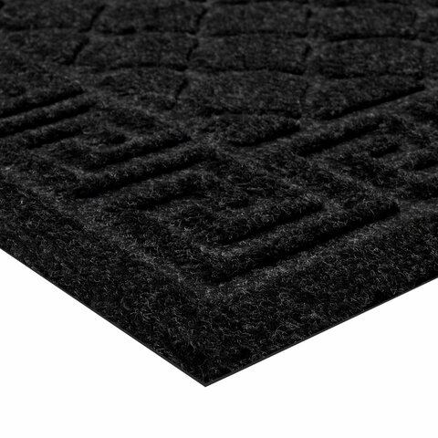 Коврик придверный 40х60 см, ЧЕРНЫЙ, грязезащитный, 430 г/м2, фактурный рисунок ЧЕШУЙКИ, ЛЮБАША, 701057