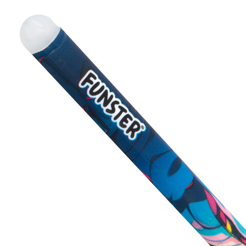 Ручка стираемая гелевая с принтом FUNSTER (ФАНСТЕР) "ANIME", СИНЯЯ, корпус ассорти, игольчатый наконечник 0,5 мм, линия 0,35 мм, 144412